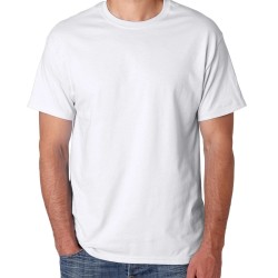 Gildan USA Printed White 5.3 oz  Men's Hanes T-Shirt