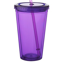 USA PRINTED 16 oz Double Wall Acrylic Tumblers w/Lid and Straw