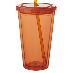 USA PRINTED 16 oz Double Wall Acrylic Tumblers w/Lid and Straw