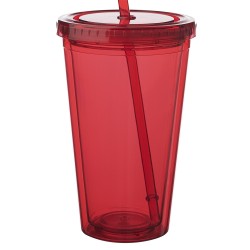 USA PRINTED 16 oz Double Wall Acrylic Tumblers w/Lid and Straw