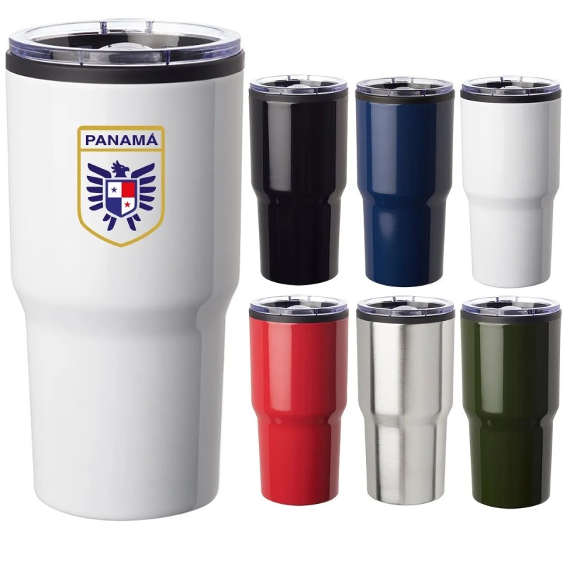 USA Printed 16 oz Double Wall Travel Mugs with Lid